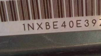 VIN prefix 1NXBE40E39Z1