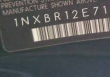 VIN prefix 1NXBR12E71Z4