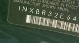 VIN prefix 1NXBR32E64Z1