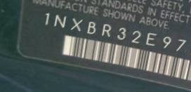 VIN prefix 1NXBR32E97Z9