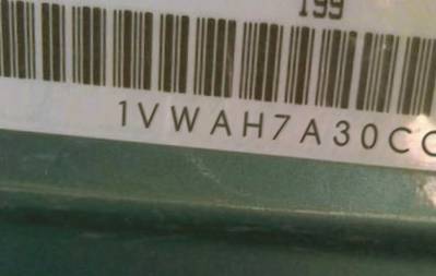 VIN prefix 1VWAH7A30CC1