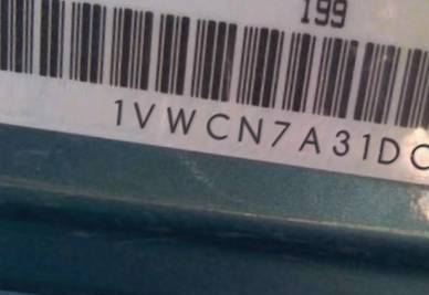 VIN prefix 1VWCN7A31DC0