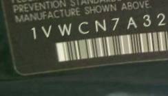 VIN prefix 1VWCN7A32DC1