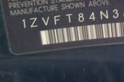 VIN prefix 1ZVFT84N3652