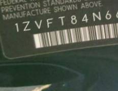 VIN prefix 1ZVFT84N6651