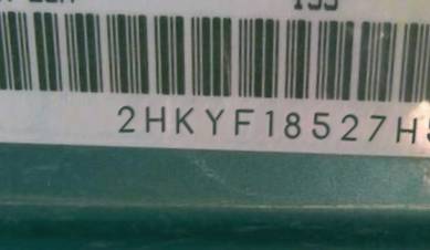 VIN prefix 2HKYF18527H5