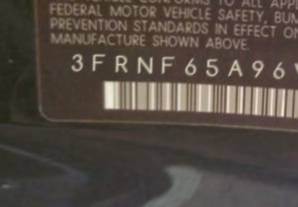VIN prefix 3FRNF65A96V2