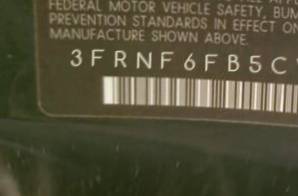 VIN prefix 3FRNF6FB5CV3
