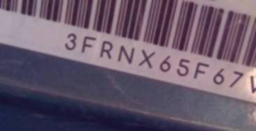 VIN prefix 3FRNX65F67V5