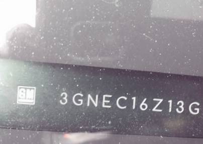 VIN prefix 3GNEC16Z13G1