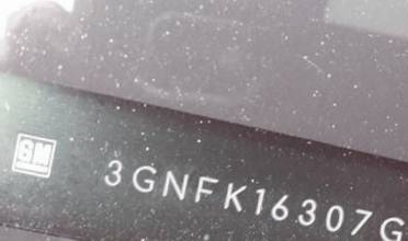 VIN prefix 3GNFK16307G3
