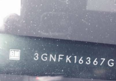 VIN prefix 3GNFK16367G3