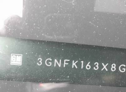 VIN prefix 3GNFK163X8G2