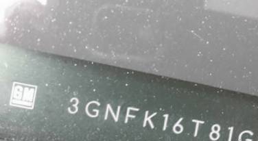 VIN prefix 3GNFK16T81G1
