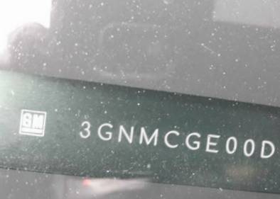 VIN prefix 3GNMCGE00DG1