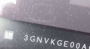 VIN prefix 3GNVKGE00AG2