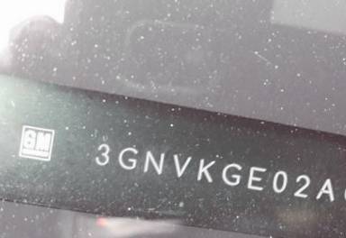 VIN prefix 3GNVKGE02AG1