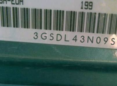 VIN prefix 3GSDL43N09S5