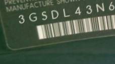 VIN prefix 3GSDL43N68S7
