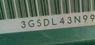 VIN prefix 3GSDL43N99S5