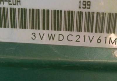 VIN prefix 3VWDC21V61M8