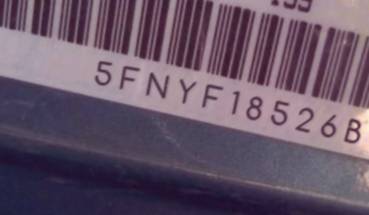 VIN prefix 5FNYF18526B0