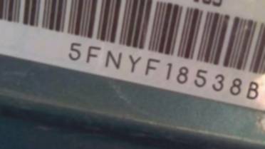 VIN prefix 5FNYF18538B0