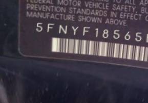 VIN prefix 5FNYF18565B0