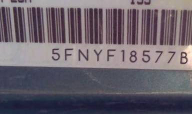 VIN prefix 5FNYF18577B2