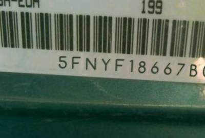 VIN prefix 5FNYF18667B0