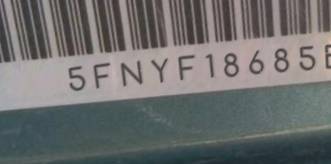 VIN prefix 5FNYF18685B0