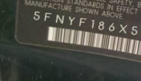 VIN prefix 5FNYF186X5B0