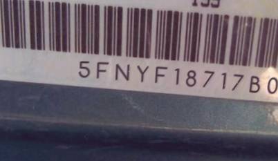 VIN prefix 5FNYF18717B0