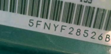 VIN prefix 5FNYF28526B0