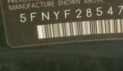 VIN prefix 5FNYF28547B0