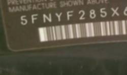 VIN prefix 5FNYF285X6B0