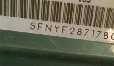 VIN prefix 5FNYF28717B0