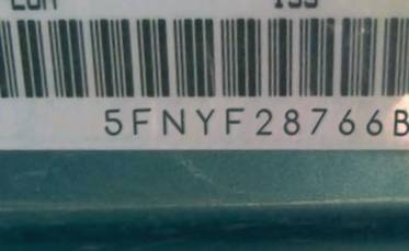 VIN prefix 5FNYF28766B0