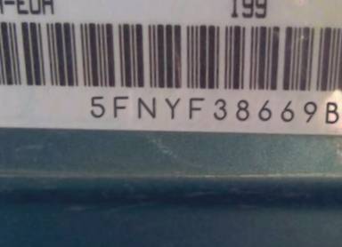 VIN prefix 5FNYF38669B0