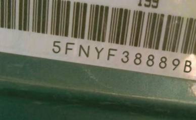 VIN prefix 5FNYF38889B0