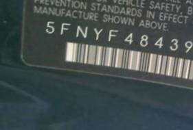 VIN prefix 5FNYF48439B0