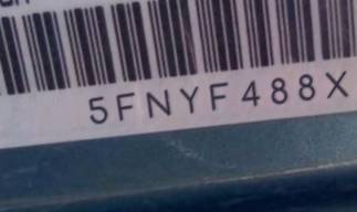 VIN prefix 5FNYF488X9B0
