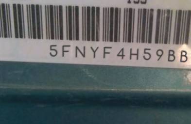 VIN prefix 5FNYF4H59BB1