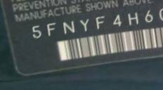 VIN prefix 5FNYF4H60CB0