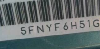 VIN prefix 5FNYF6H51GB1