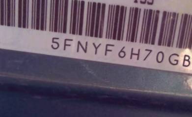 VIN prefix 5FNYF6H70GB0