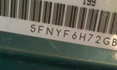 VIN prefix 5FNYF6H72GB0