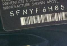VIN prefix 5FNYF6H85GB0