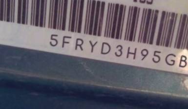 VIN prefix 5FRYD3H95GB0