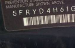 VIN prefix 5FRYD4H61GB0